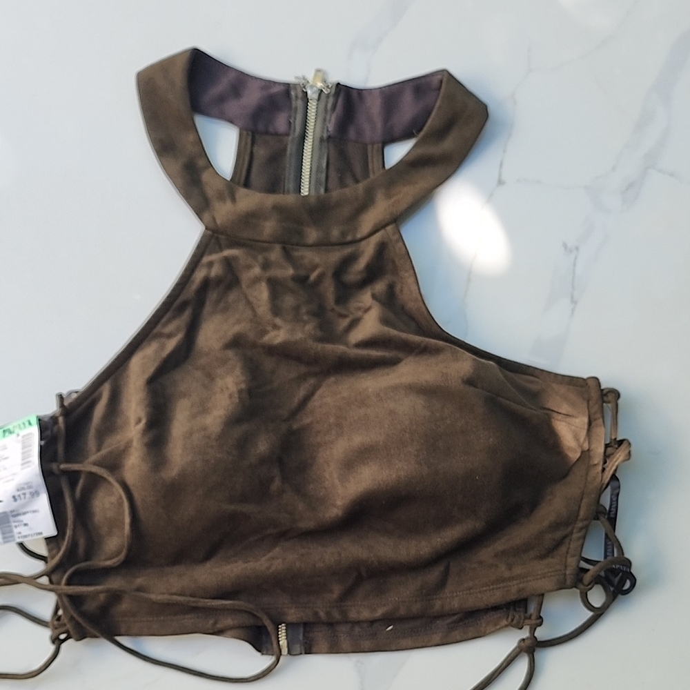 Papaya Brown Crop Top
